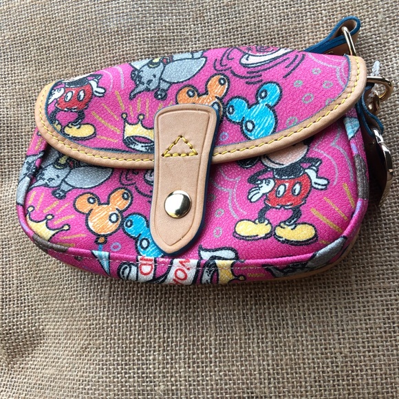 Dooney & Bourke Handbags - Disney Dooney and Burke Pink Doodle Wristlet Disney Parks ❤️